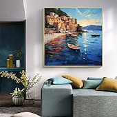 cheap Landscape Paintings-Handmade Oil Painting Canvas Wall Art Decor Original sailboat art Home Decor With Stretched FrameWithout Inner Frame Painting