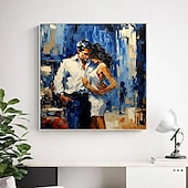 billiga Människomålningar-tango canvas väggkonst handmålad oljemålning romantik dans väggkonst romantik par väggkonst dans par canvas för heminredning utan ram