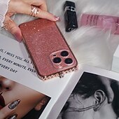 Недорогие Чехлы для iPhone-телефон Кейс для Назначение Айфон 15 Про Макс Плюс iPhone 14 13 12 11 Pro Max Plus Кейс на заднюю панель Защитная пленка для объектива камеры Блеск Блеск Блестящий Защита от удара Акрил