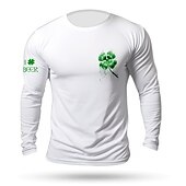 halpa St. Patrick&amp;#39;s Day -t-paidat-st.patrick&#039;s day nelilehtinen apila pyhimys patrick päivä musta valkoinen tummansininen t-paita t-paita miesten graafinen puuvillapaita vintage peruspaita pitkähihainen mukava t-paita urheilu