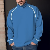 Men's Waffle Tee Waffle Shirt T Shirt Tee Top Long Sleeve Turtleneck Spring & Fall Color Block Fashion Designer Basic Patchwork Vacation Street Going out Dark Grey White Navy Blue Top Tee for Men 8