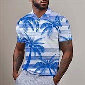 halpa Miesten havaijilainen poolopaita-Kentucky Derby Miesten Havaijilaiset poolopaidat Golfpaita Lyhythihainen Poolopaidat Kauluspaidat Vapaa-aika Ranta-asut Lomavaatteet Trooppiset vaatteet Juhla-asut Napit 3D-tulostus Kesä Järven