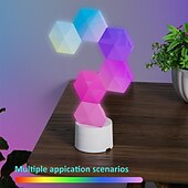 Недорогие Умный ночной свет-Смарт-LED светильник Tuya/Bluetooth RGB Квантовые соты настенные светильники 6/10 пакетов гексагональных светодиодов USB-зарядка атмосфера для киберспорта с управлением через приложение и звуком для