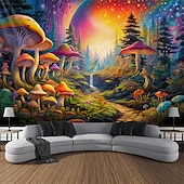 billiga Blacklight tapestries-blacklight gobeläng uv reaktiv glöd i mörkret glöd fest neon svamp väg landskap psykedelisk trippy dimmigt hängande gobeläng väggkonst väggmålning för att leva