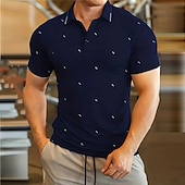 cheap Men&#039;s Printed Polo-Kentucky Derby Men&#039;s Geometric Polo Shirts Golf Shirt Short Sleeve Polo Shirts Collared Shirts Business Casual WorkWear Formal Wear Festival Wear Buttons 3D Print Spring &amp; Summer Black White Pink