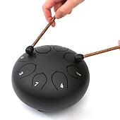 cheap Statues-Alloy Steel Tongue Drum 6 Inch 8 Notes Hand Drums with Bag Sticks Music Book, Sound Healing Instruments for Musical Education Entertainment Meditation Yoga Zen Gifts