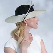 billiga Partyhatt-hattar fiber bowler / cloche hatt solhatt bröllop avslappnad elegant bröllop med fjäder huvudbonader huvudbonader