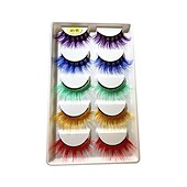 levne rekvizity fotobudky-3 ks 132 barev smíšených 3d pět párů umělých řas přirozeně husté a jemné jevištní make-up řasy přehnané řasy v Evropě a Americe na karnevalový večírek