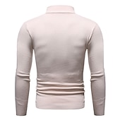 levne pánský pulovrový svetr-Pánské Pulovrový svetr Pletený svetr Rýhovaný Plést Standardní Pletený Bez vzoru Mock Neck Základní Zahřívací Denní nošení Jdeme ven Oblečení Podzim Zima Fialová Černá M L XL