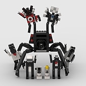 cheap Building Toys-Toilet Man and Surveillance Man Toy Titan Sound TV Man Skibidi Toilet Building Block Q Cute Team