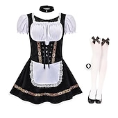 preiswerte Dirndl-Oktoberfest Dirndl Trachtenkleider Strumpf Oktoberfest / Bier Bayerisch Bayerisch Wiesn Traditioneller Stil Wiesn Damen Stoff im traditionellen Stil Hemd Schürze Socken