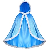 baratos Fantasias para meninas-conjunto com vestido de tule princesa capa com capuz capa elsa coroa luvas varinha colar brincos meninas roupas congeladas vestido de menina flor filme cosplay fantasia cosplay festa de carnaval dia