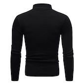 levne pánský pulovrový svetr-Pánské Pulovrový svetr Pletený svetr Rýhovaný Plést Standardní Pletený Bez vzoru Mock Neck Základní Zahřívací Denní nošení Jdeme ven Oblečení Podzim Zima Fialová Černá M L XL