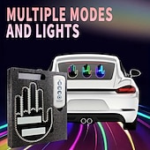 رخيصةأون أضواء الديكور-أضواء إصبع LED RGB مضيئة مصباح إصبع السيارة مع تغيير اللون عن بعد
