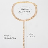 voordelige Accessoires en meer-Choker ketting Lichaamsketting Цепочка для тела Elegant en luxueus Glitter Sexy Strass Legering Voor Schijf Cosplay Carnaval Dames Kostuum juwelen Mode-sieraden