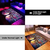 billiga Svartljus Mattor-blacklight matta uv-reaktiv glöd i mörkret område matta köksmatta halkfri oljesäker tree of life boho golvmatta vardagsrum matta inomhus utomhusmatta sovrum dekor badrumsmatta entrématta dörrmatta