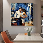 billiga Människomålningar-tango canvas väggkonst handmålad oljemålning romantik dans väggkonst romantik par väggkonst dans par canvas för heminredning utan ram