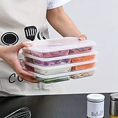 Недорогие Хранение на кухне-2 шт., ящик для хранения в холодильнике, четыре секции, разделенные на части, контейнер для продуктов питания, герметичная коробка для продуктов питания, мясо, замороженная коробка, лук, имбирь,