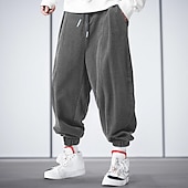 cheap Sweatpants-Men&#039;s Sweatpants Joggers Corduroy Pants Trousers Drawstring Elastic Waist Elastic Cuff Plain Comfort Breathable Casual Daily Holiday Sports Fashion Black Blue