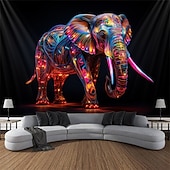 billiga Blacklight tapestries-blacklight gobeläng uv reaktiv glöd i mörkret glöd party neon elefant djur psykedeliskt trippy dimmigt hängande gobeläng väggkonst väggmålning för vardagsrum sovrum