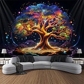 billiga Blacklight tapestries-blacklight gobeläng uv reaktiv glöd i mörkret glöd party neon bonsai natur psykedelisk trippy dimmigt hängande gobeläng väggkonst väggmålning för att leva