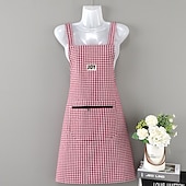 abordables Tablier-Tablier 100% coton respirant pour un usage domestique, cuisine, mode féminine d&#039;été, jolie version japonaise et coréenne du tablier, imprimé de travail anti-taches d&#039;huile