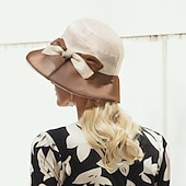 cheap Party Hats-Hats Ice Silk Bucket Hat Floppy Hat Sun Hat Wedding Tea Party Elegant Wedding With Bowknot Splicing Headpiece Headwear