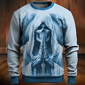 economico Gotico &amp; Teschio-Per uomo Pop art Teschi Felpe Felpa pullover Manica lunga Felpa Girocollo Di tendenza Giornaliero Informale Stampa 3D Da mare Per eventi Per uscire Stampa Primavera &amp; Autunno