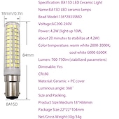 رخيصةأون أضواء الذرة LED-g9/e11/e12/e14e/ba15d لمبة led 7w 3000k أبيض دافئ/6000k أبيض 120v لا وميض لثريات الإضاءة المنزلية التطبيقات المنزلية 700lm (2 حزمة)