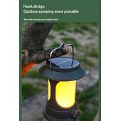 cheap Camping Lights-Solar LED Camping Lantern, LED Retro Rechargeable Hangable Outdoor Tent Light for Outdoor Camping