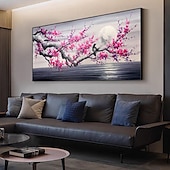 cheap Landscape Paintings-Mintura Handmade Tree Flower Oil Paintings On Canvas Wall Art Decoration Modern Abstract Picture For Home Decor Rolled Frameless Unstretched Painting