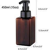 abordables Accessoires pour salle de bains-1 distributeur de savon moussant rechargeable – Flacon pompe de 450 ml pour savon liquide et lotion – Fournitures de salle de bain pratiques et respectueuses de l&#039;environnement.