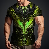 baratos Camisetas com estampa animal-Homens Gráfico Labareda Camiseta Manga Curta Camiseta Impressão 3D Gola Redonda Camisa Diário Designer Retro Vintage Esportes Feriado Para Noite Laranja Primavera Verão Roupa S M L XL 2XL 3XL 4XL