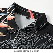voordelige Overhemden in grote maten voor heren-Voor heren Bladeren Overhemd Grafisch overhemd Aloha-shirt Korte mouw Overhemd Strijkijzer Buiten Straat Print Zwart Wit Geel Blozend Roze blauw Afdrukken Button-omlaag Kleding Modieus Ontwerper