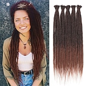 abordables Crocheter les cheveux-Extension Droit Tresses de boîte Cheveux Synthétiques Rajouts de Tresses 20 pièces