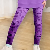 billiga Flickans 3D-tecknad film-Flickor 3D Krona Sweatshirt &amp; Legging Set Rosa Långärmad 3D-tryck Vår Höst Aktiv Mode Dagligen Barn 3-12 år Rund hals Utomhus Semester Datum Normal