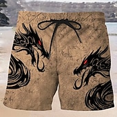 economico Animali &amp; Uccelli-Per uomo Drago Costumi da bagno Pantaloncini da mare Pantaloncini da Surf Misura del girovita medio Hawaiano Casual Ferie Spiaggia Coulisse con fodera in rete Elastico in vita progettista