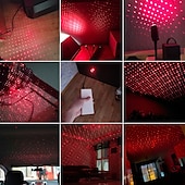 cheap Star Galaxy Projector Lights-Car Roof Star Night Light Portable Adjustable USB Flexible Interior LED Show Romantic Atmosphere Star Night Projector for CarsBedroomsPartiesetc (Red/Purple)