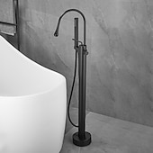 זול ברזים לאמבטיה-ברז לאמבטיה - מינימליסטי מגולוון עומד לבדו שסתום קרמי Bath Shower Mixer Taps