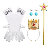 abordables Accesorios usables-Combinación de joyas biqi de princesa melocotón rosa, accesorios de princesa melocotón súper melocotón para niños