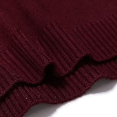 levne pánský pulovrový svetr-Pánské Pulovrový svetr Pletený svetr Rýhovaný Plést Standardní Pletený Bez vzoru Mock Neck Základní Zahřívací Denní nošení Jdeme ven Oblečení Podzim Zima Fialová Černá M L XL