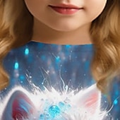 preiswerte Mädchen 3D Tiere-Mädchen 3D Katze Pullover Langarm 3D-Druck Frühling Herbst Modisch Strassenmode bezaubernd kinderkleidung 3-12 Jahre Rundhalsausschnitt Outdoor Casual Täglich Regular Fit