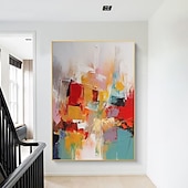 abordables Pinturas abstractas-Pintura al óleo hecha a mano, lienzo, arte de la pared, decoración abstracta moderna para decoración del hogar, pintura enrollada sin marco y sin estirar