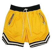 cheap Mens Active Shorts-Men&#039;s Basketball Shorts Gym Shorts Sport Basketball Running Casual Drawstring Elastic Waist Color Block Knee Length Gymnatics Activewear Black White Micro-elastic