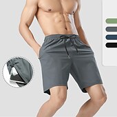 billiga aktiva shorts för män-Herr Atletiska shorts Joggingshorts Gymshorts Sport Utekväll Helgen Andningsfunktion Snabb tork Löpning Fritid Ficka Snörning Elastisk midja Slät Knelängd Gymnastik Sportkläder Svart Kungsblå