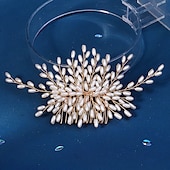 billige Bryllupshodeplagg-Hårkamper Hodeplagg Imitert Perle Legering Bryllup cocktail Elegant Luksus Med Imiterte Perler Tvinning Hodeplagg Hodeplagg