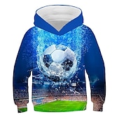 cheap Boy&#039;s 3D Sports &amp; Game-Boys 3D Football Hoodie Long Sleeve 3D Print Active Sports Streetwear Polyester Kids 3-12 Years Daily