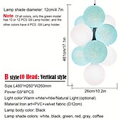 cheap Island Lights-Artistic Style Velvet FabricPVC Simple Found Ball Molecular Pendant Lamp Bedroom Bedside Restaurant Pendant Lamp Creative Molecular Round Ball Pendant Lamp
