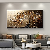 cheap Floral/Botanical Paintings-Handmade Oil Painting Canvas Wall Art Decor Original life Tree Abstract Landscape Painting for Home Decor With Stretched Frame/Without Inner Frame Painting