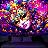 Χαμηλού Κόστους Μαύρισμα ταπετσαρία-blacklight ταπετσαρία uv αντιδραστική λάμψη στο σκοτεινό τριππί γυναίκα ομιχλώδης λάμψη πάρτι καρναβαλιού κρεμαστή ταπισερί τοίχου τοιχογραφία για κρεβατοκάμαρα σαλονιού
